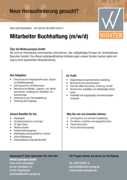 Stellenanzeige-Buchhaltung